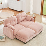 Nuvia Sofa Ama Cloud Sectional Couches,Premium Chenille Fabric Paired With Soft Throw Pillows,Tufted Cushion Backrest Design High-Density Foam Ergonomic Design Easy Install Elegant Armrests,Fits Bedrooms,Pink