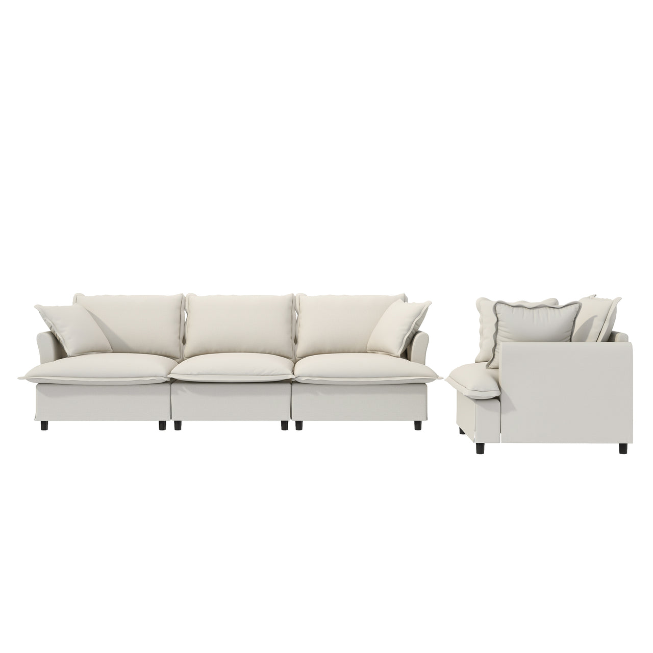 SYNOVI 94" Sectional Sofa 4-Seats