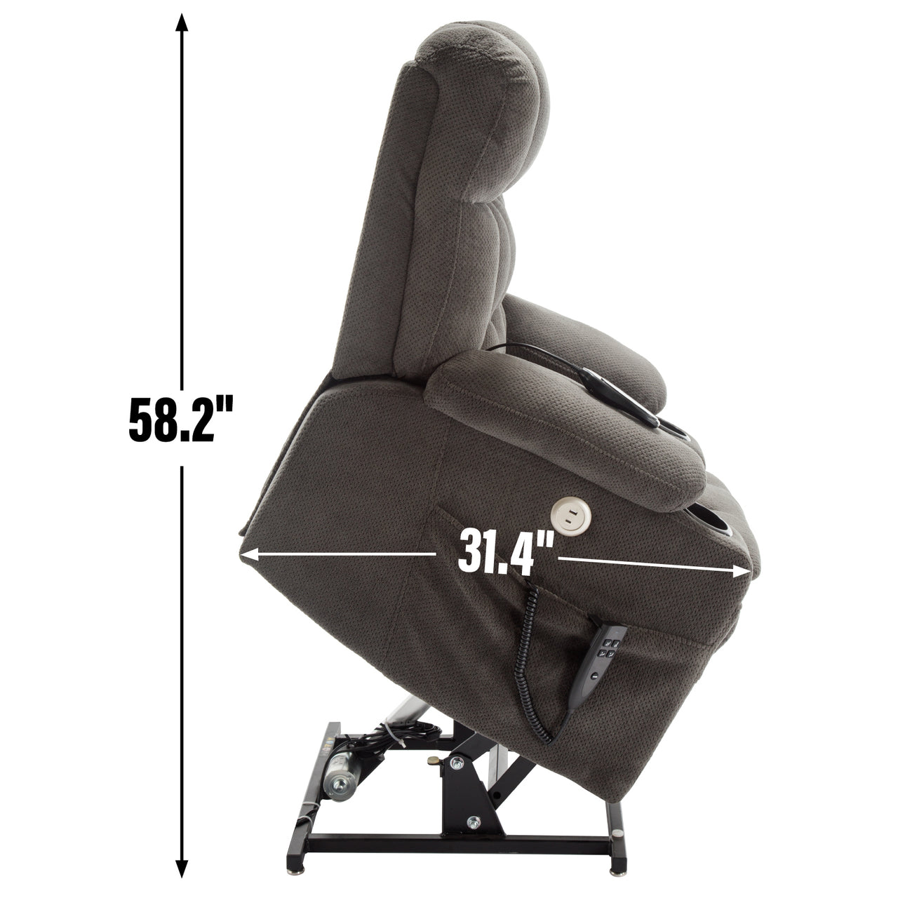 COZYLift 37" Recliner with Heat Massage - 8013