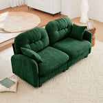 Nuvia Sofa Ama Loveseat Cloud Sectional Couches Chenille Fabric,Tufted Cushion Backrest Design, Ergonomic Design,High-Density Foam Easy Install Elegant Armrests High Quality Wooden Base,Fits Living Rooms,Green