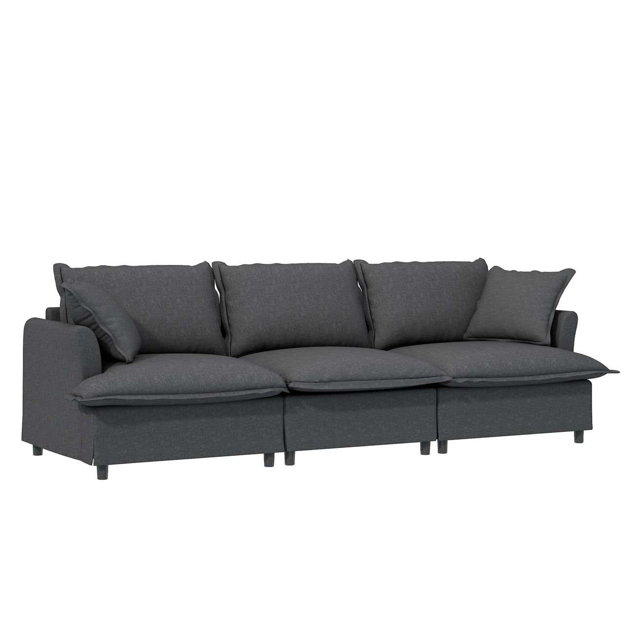 XEVION 94" Sectional Sofa 3-Seats & 2-Ottoman