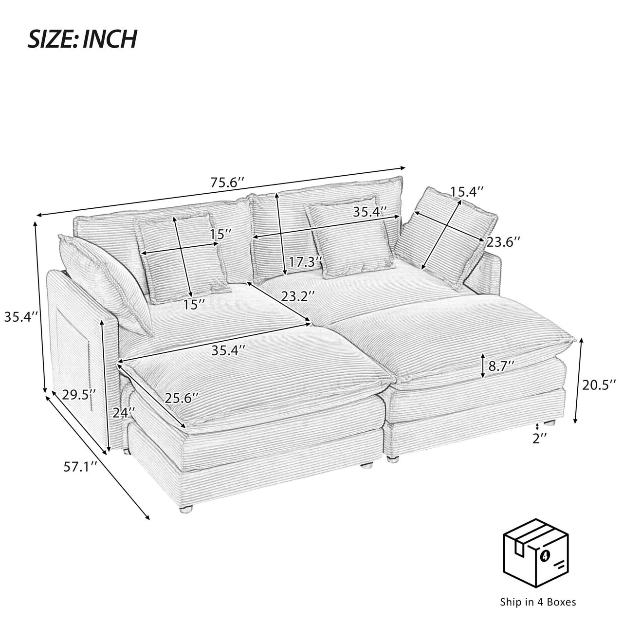 ZENVORIS 76" Loveseat