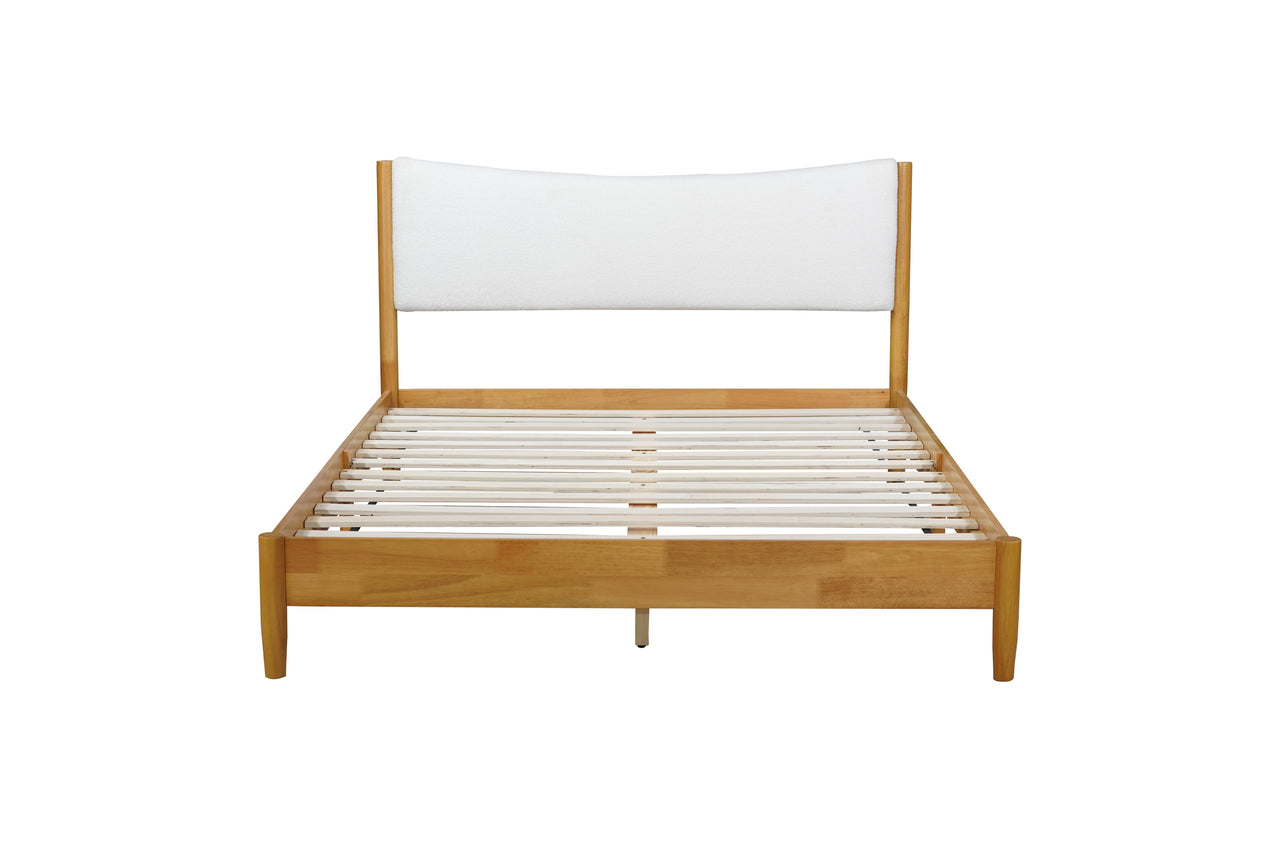 SOLSTICE Solid Wooden Bed - Teddy Velvet