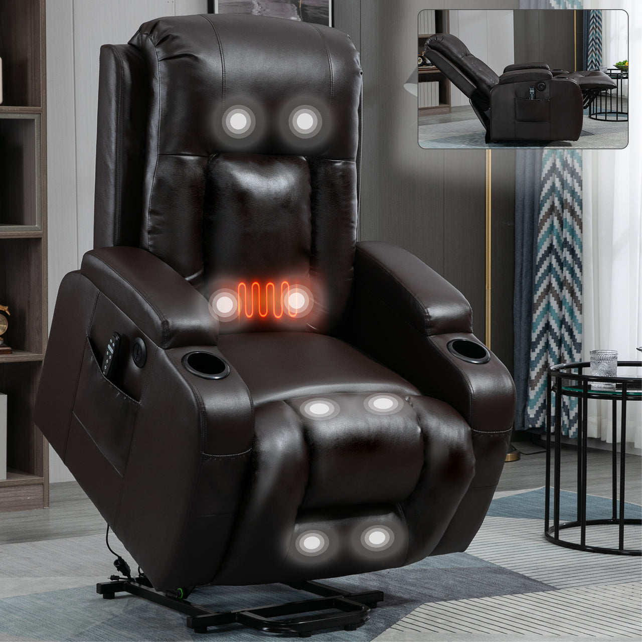 COZYLift 40" Recliner with Heat Massage - 0988