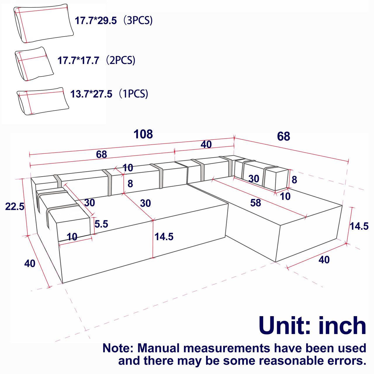 CYRUS 108" Sectional Sofa