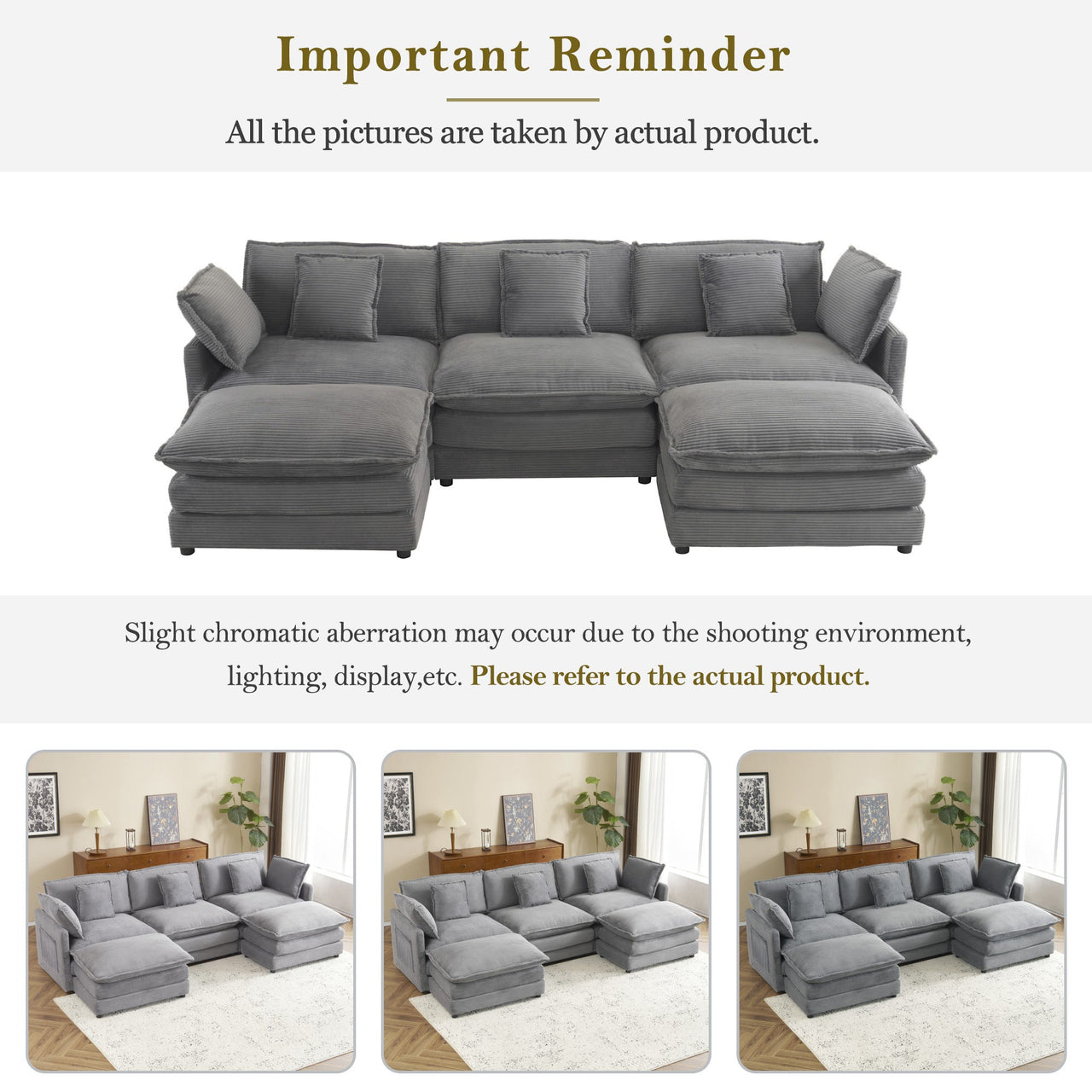 ZENVORIS 113" Sectional Sofa