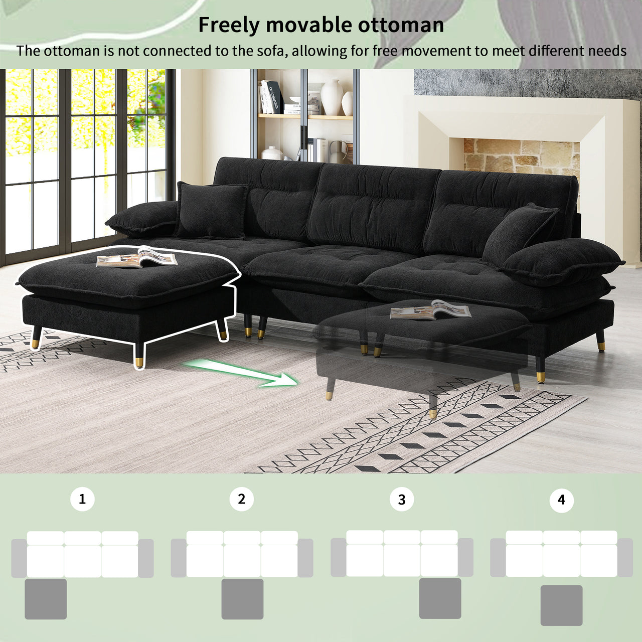 IMPLIX 106" Sectional Sofa