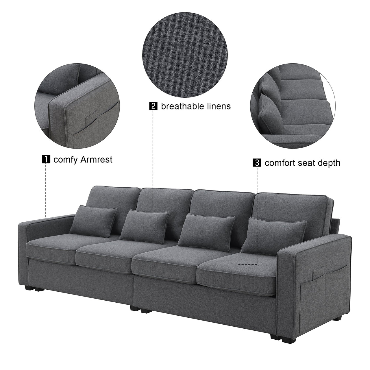 PRYLON 104" Sectional Sofa