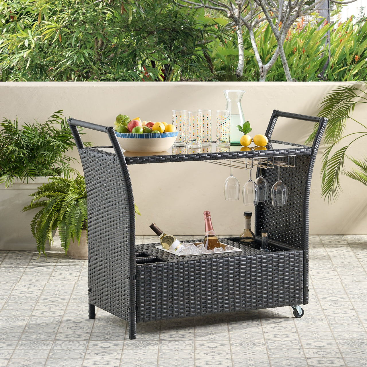 XURLEX 44" Bar Cart
