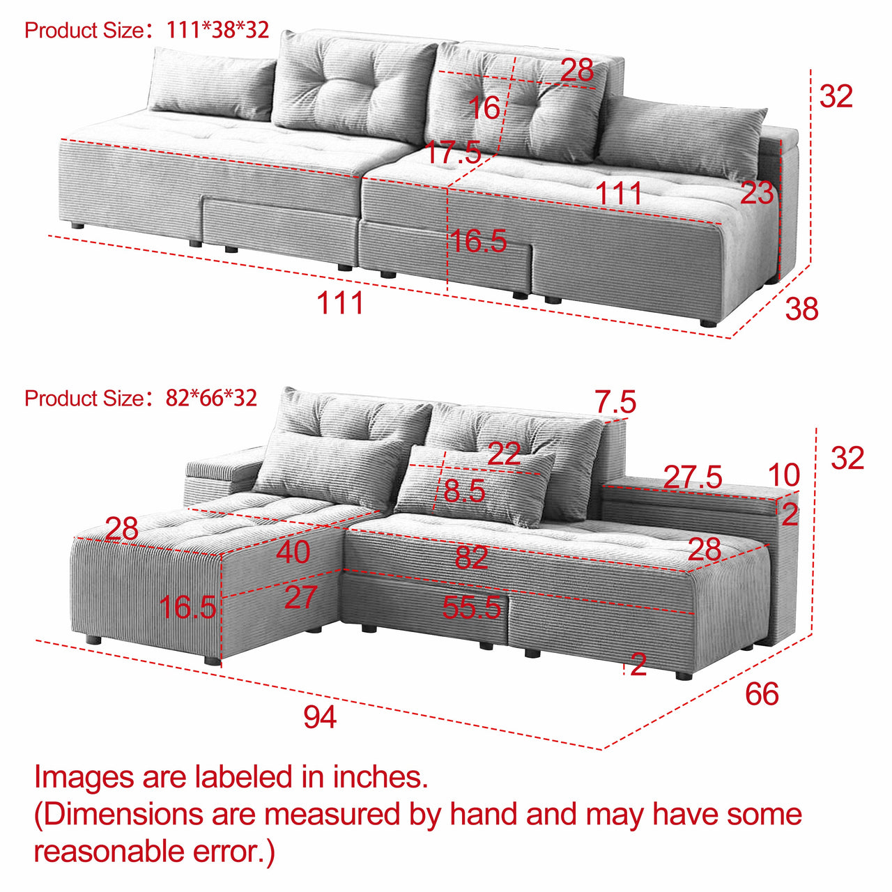 ZINNIA Convertible 3 in 1 Sleeper Sofa