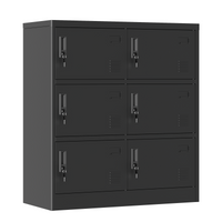 Thumbnail for 6-Door Employee Storage Locker, Metal Lockers for Office, Gym, School, and Home with Card Slot, Black