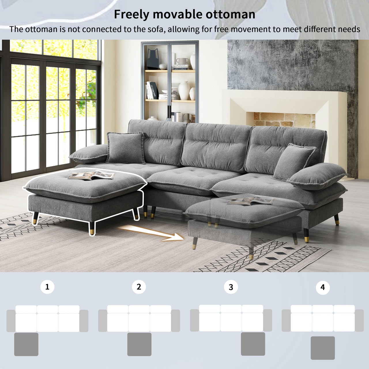 IMPLIX 106" Sectional Sofa