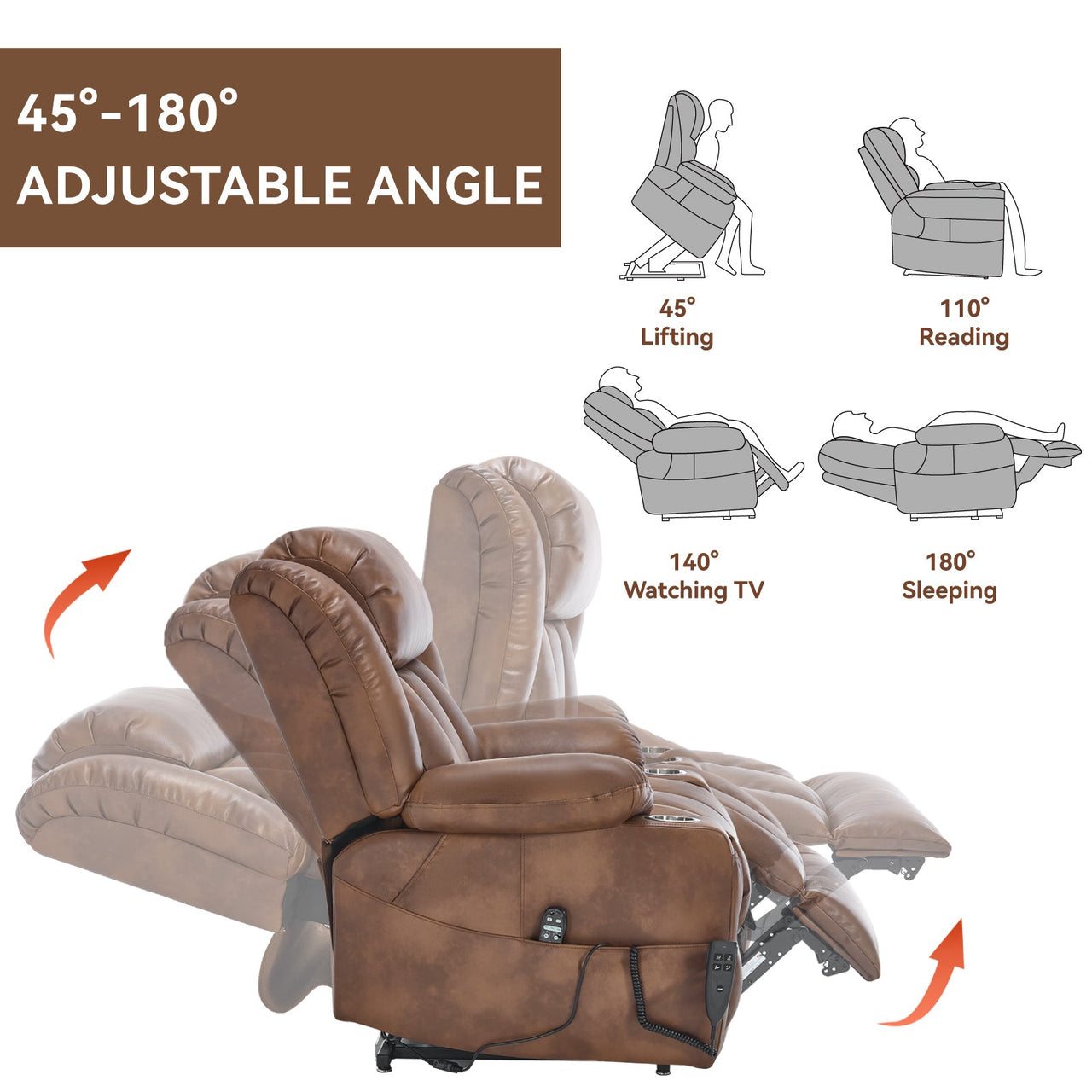 COZYLift 39" Recliner with Heat Massage - 7717