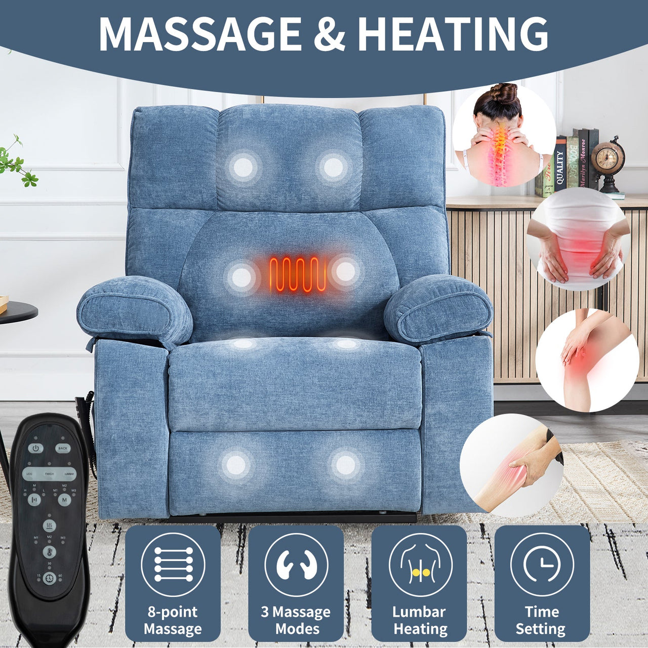 COZYLift 41" Recliner with Heat Massage - 0243