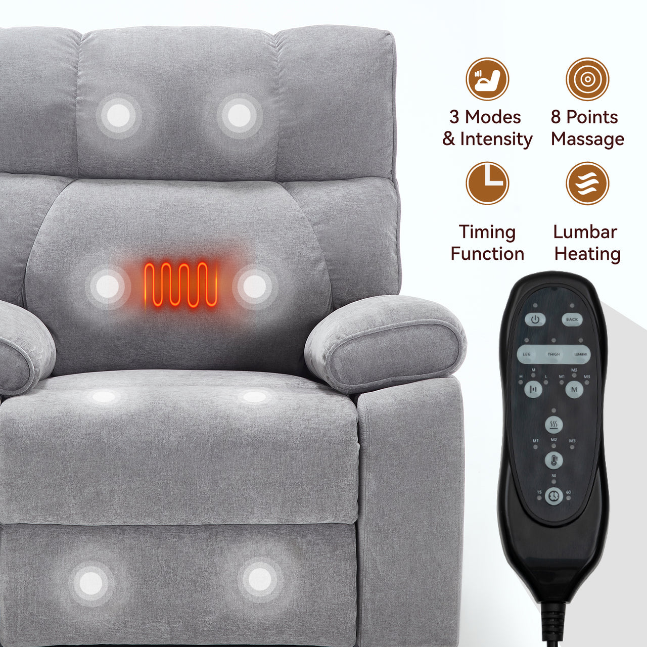 COZYLift 41" Recliner with Heat Massage - 0243