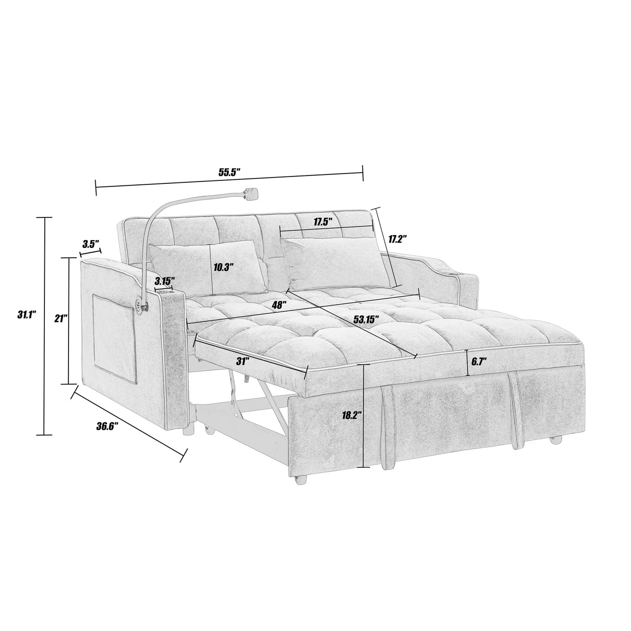 WYATT 56" Sofa Bed