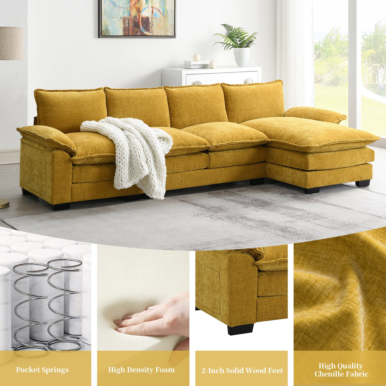 KRYNIX 118" Sectional Sofa