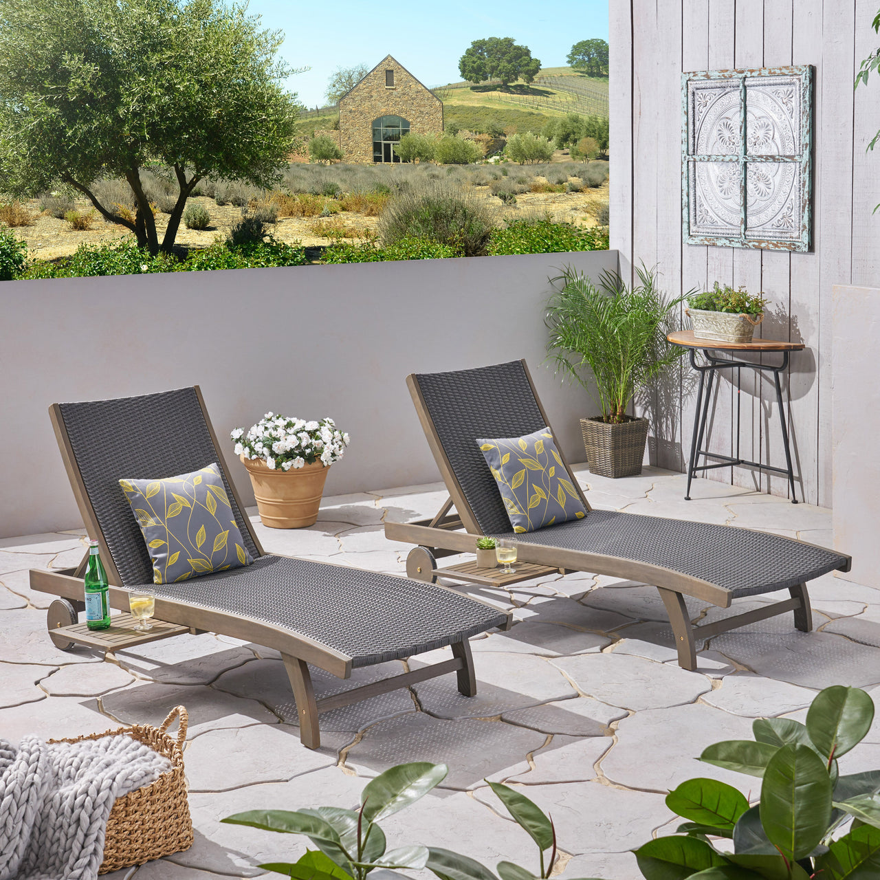 ZEVRIX 78" Chaise Lounge Set of 2