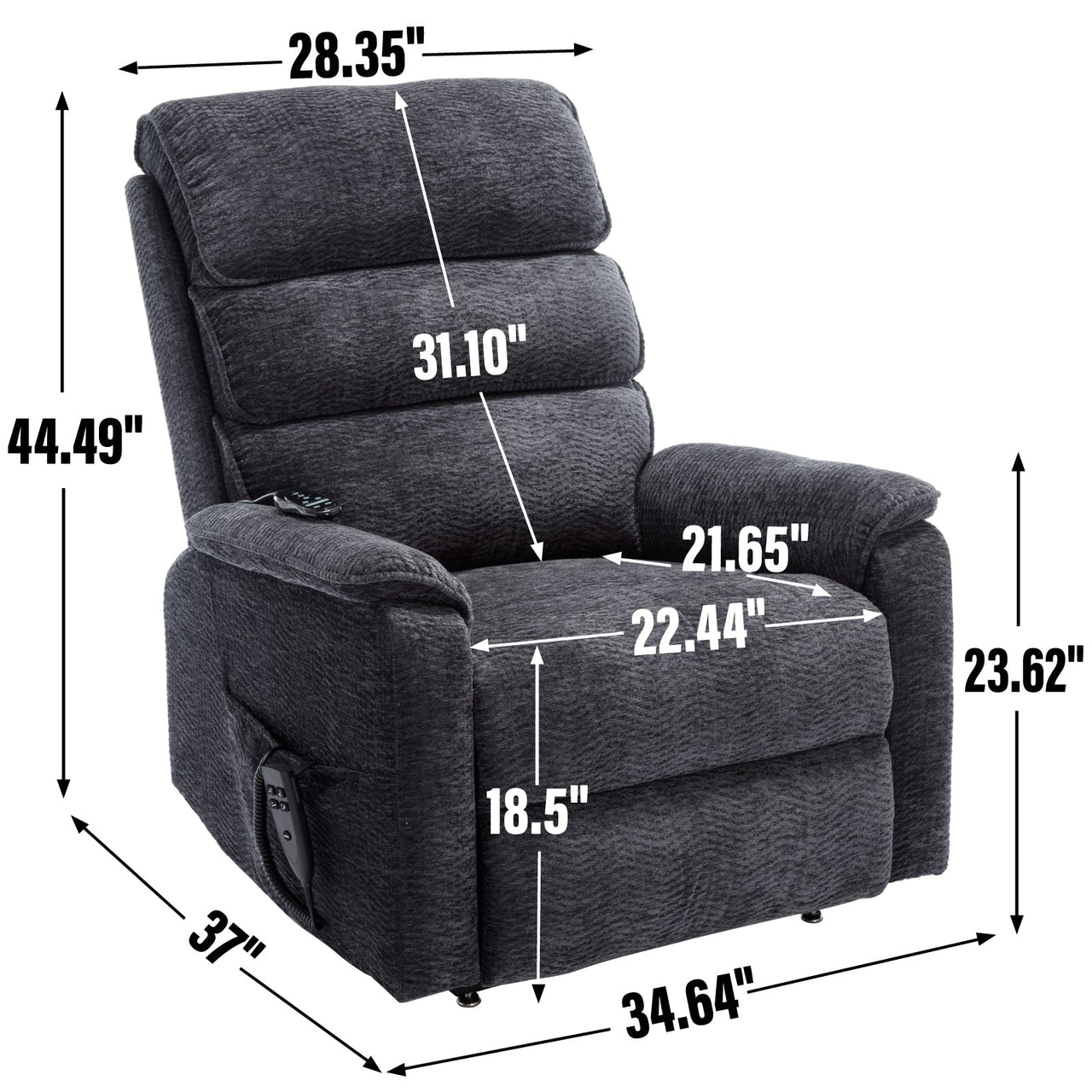 COZYLift 35" Recliner with Heat Massage - 7880