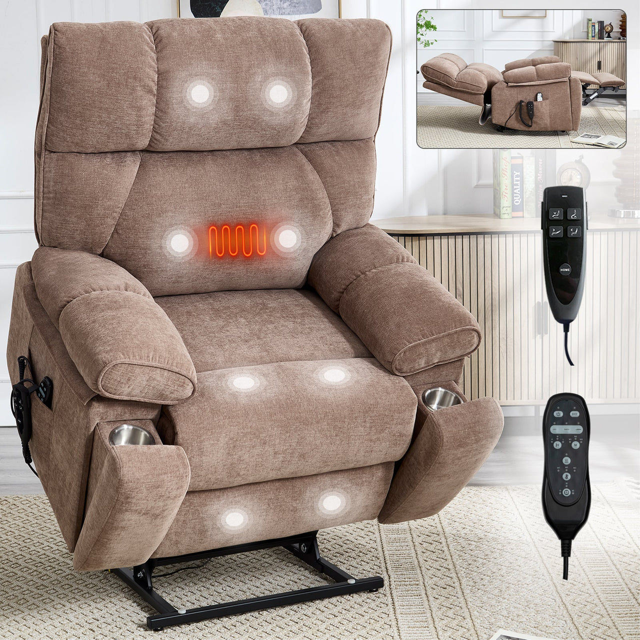 COZYLift 41" Recliner with Heat Massage - 0243