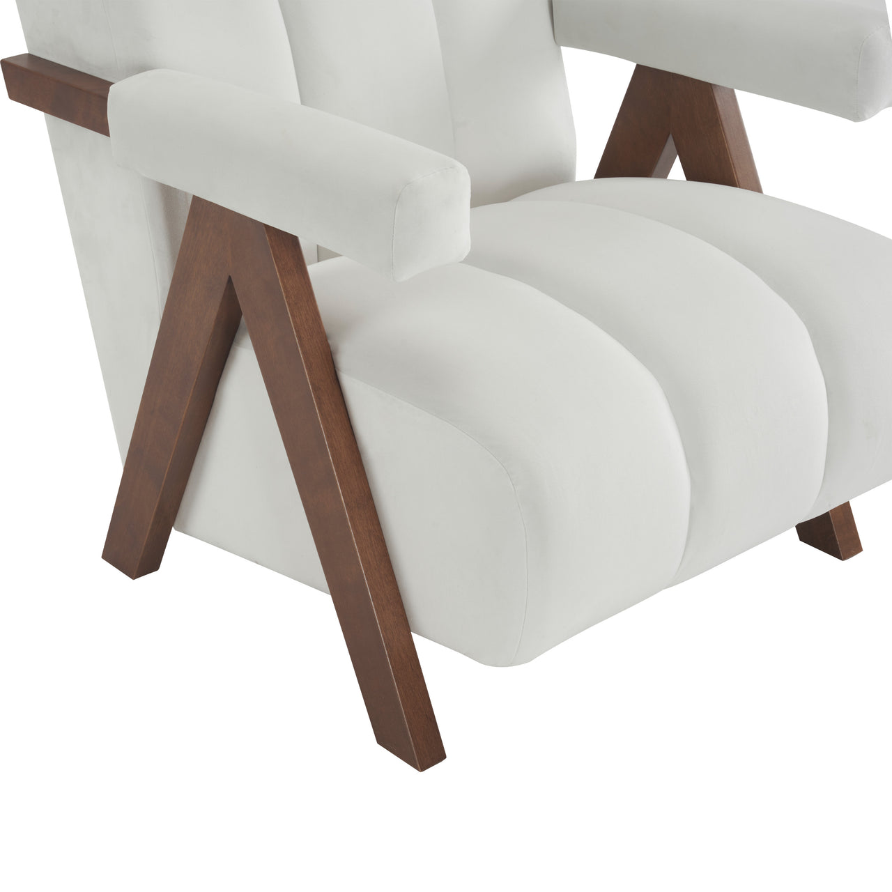 CALYPSO Modern Chair - Ivory Velvet