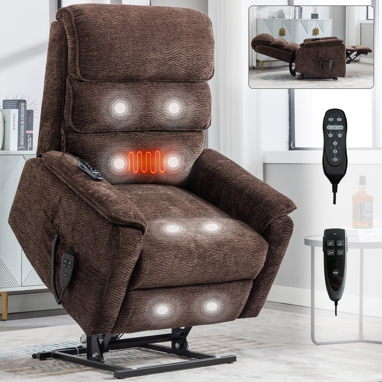 COZYLift 35" Recliner with Heat Massage - 7880