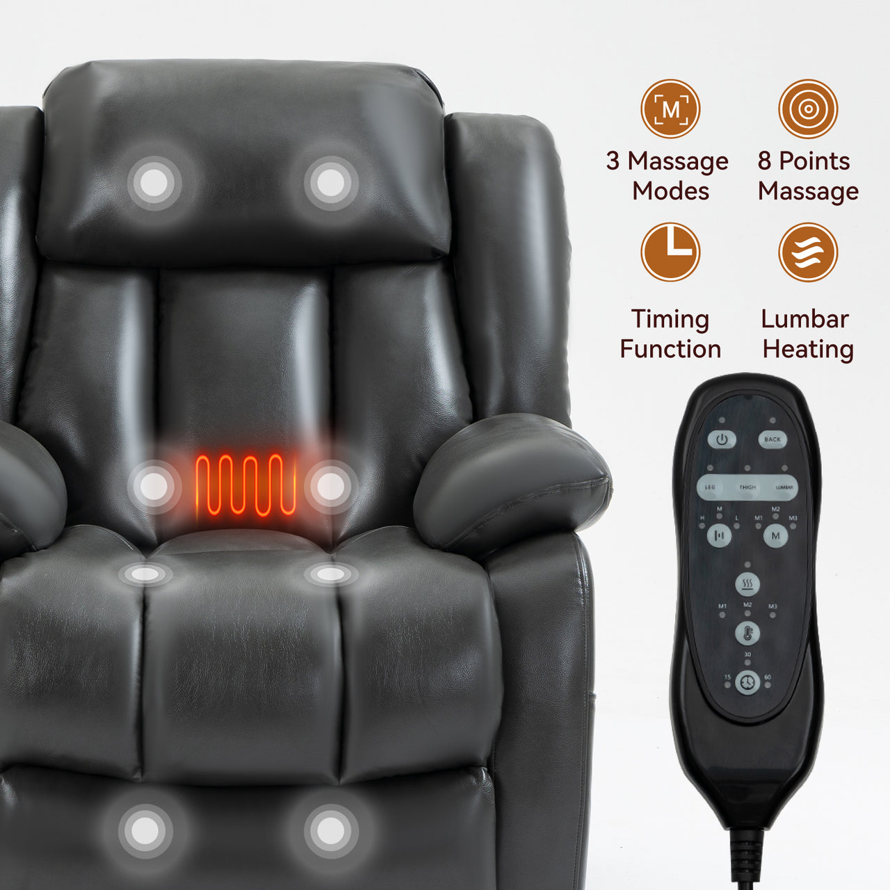 COZYLift 36" Recliner with Heat Massage - 5516