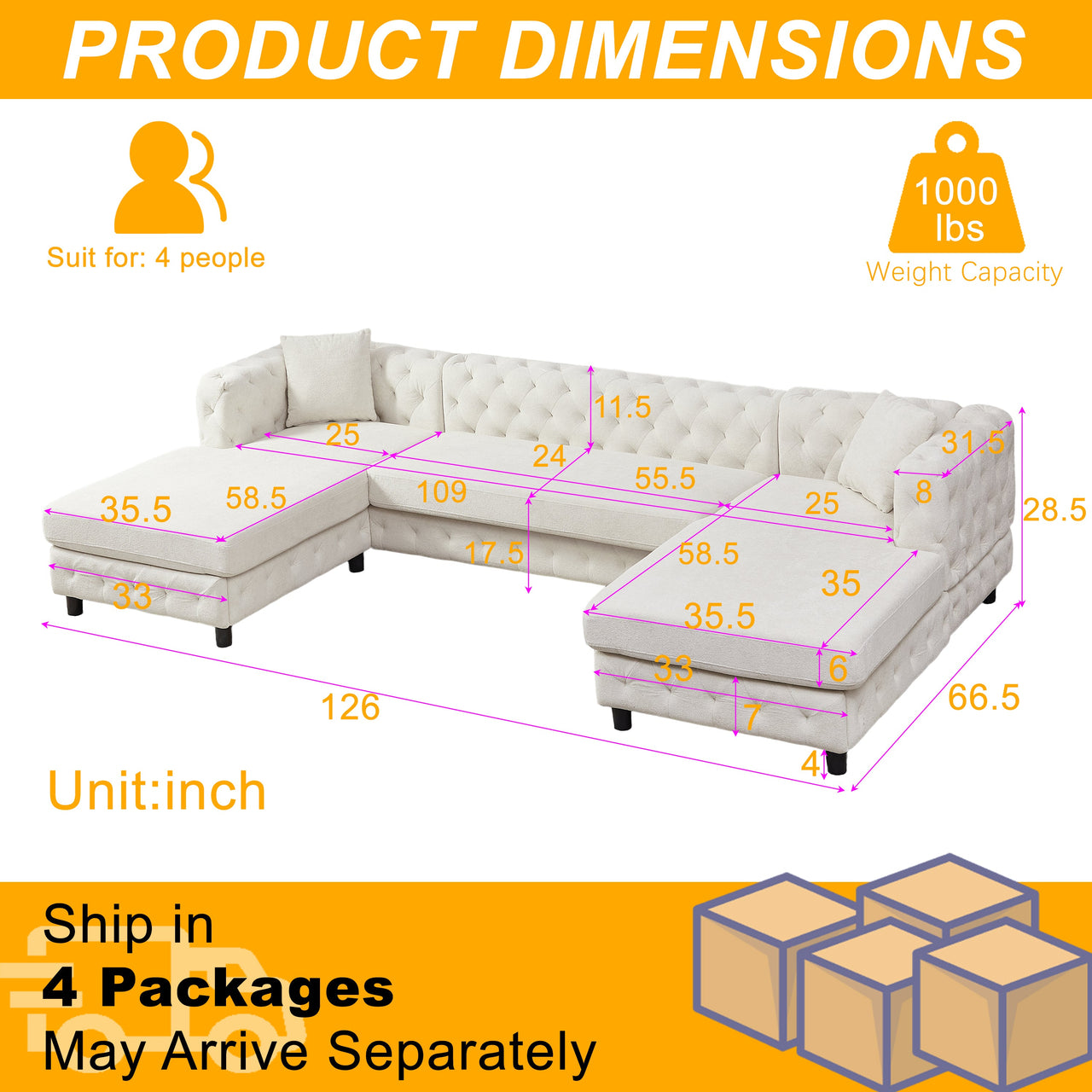 ABIGAIL 126" Sofa