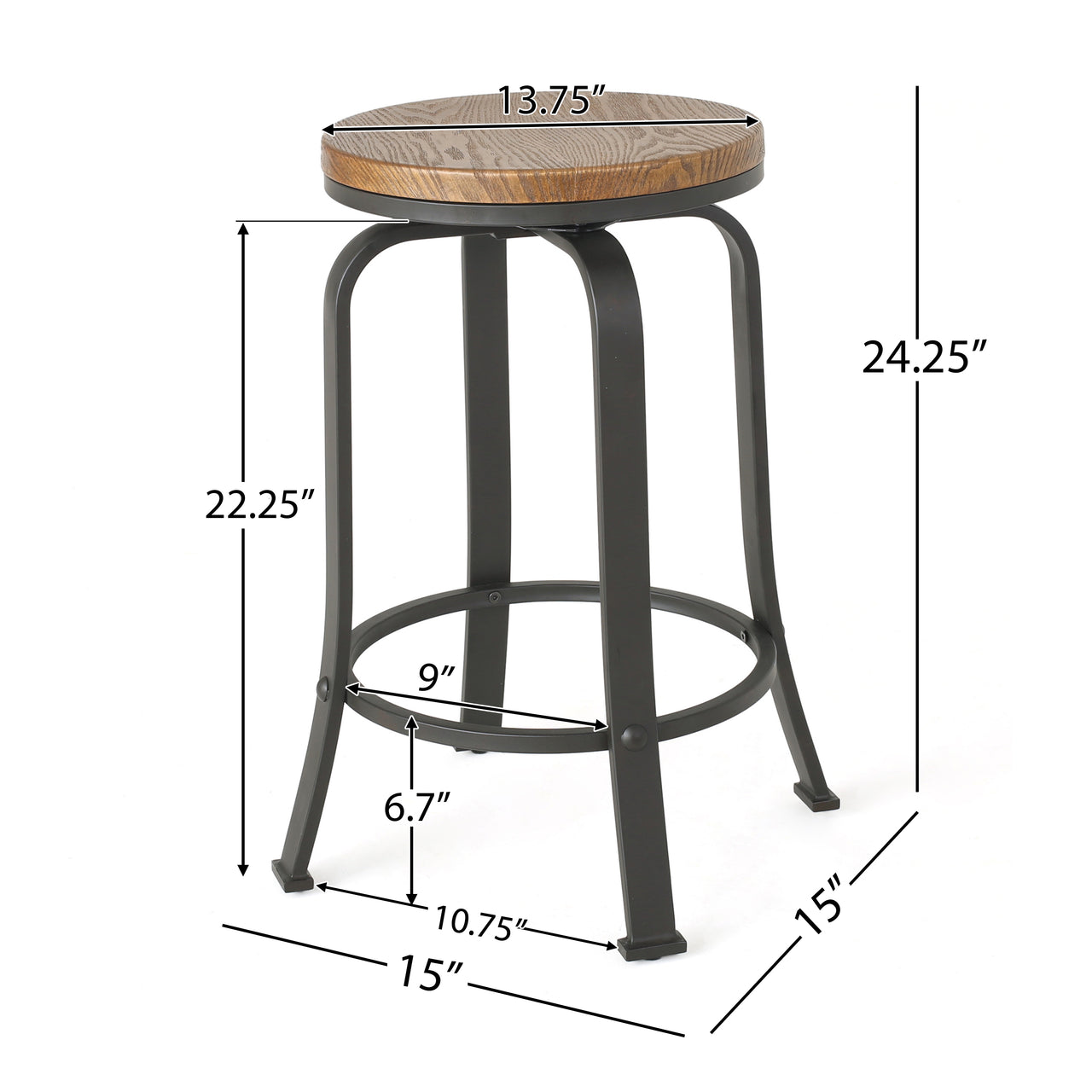 VORLUX 15" Counter Stool Set of 2