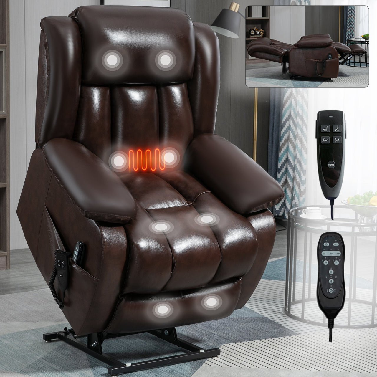 COZYLift 36" Recliner with Heat Massage - 5516