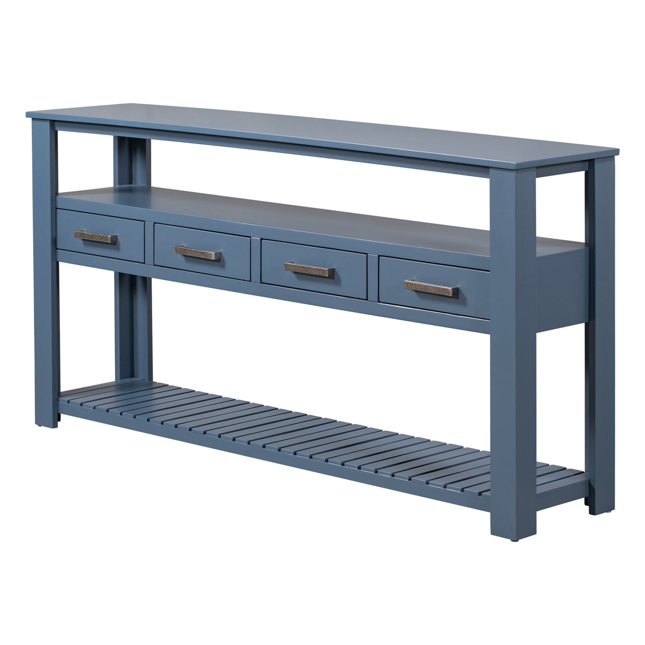 U_STYLE Modern Console Table Sofa Table for Living Room with 4 Drawers and 2 Shelves