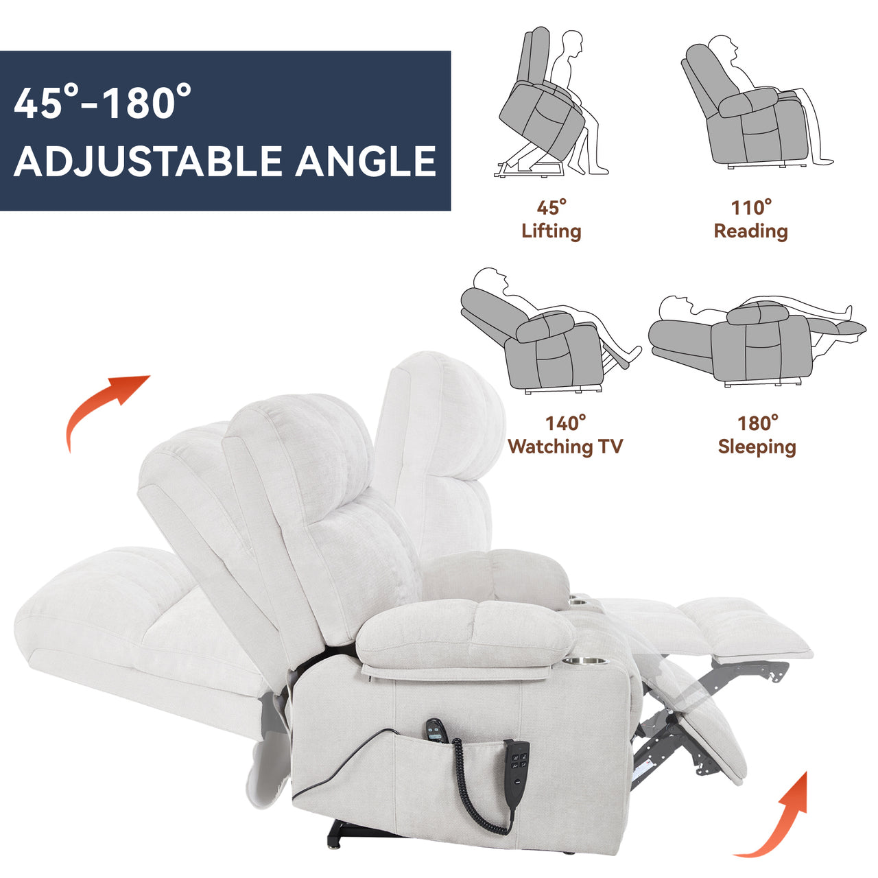 COZYLift 40" Recliner with Heat Massage - 8006