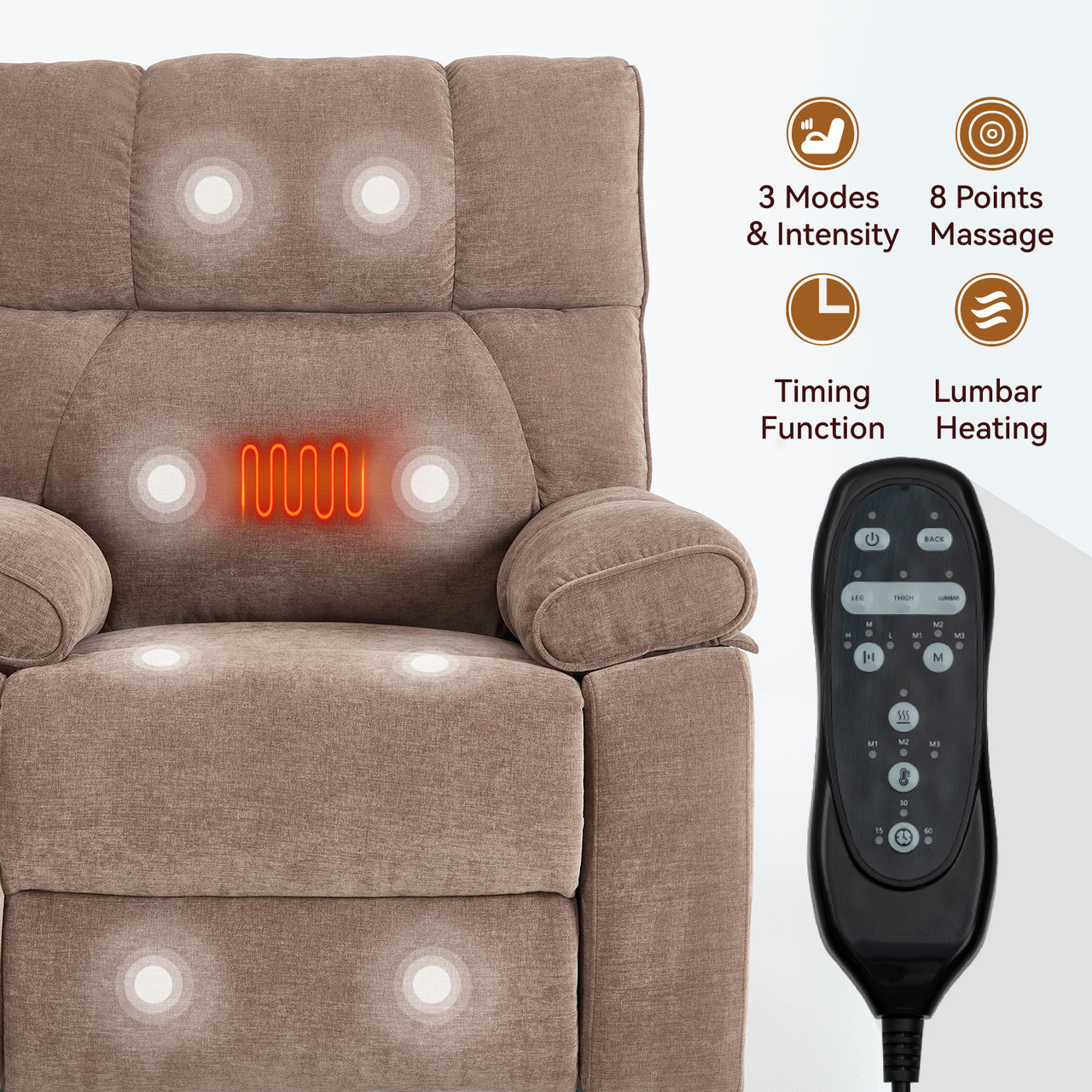 COZYLift 41" Recliner with Heat Massage - 0243