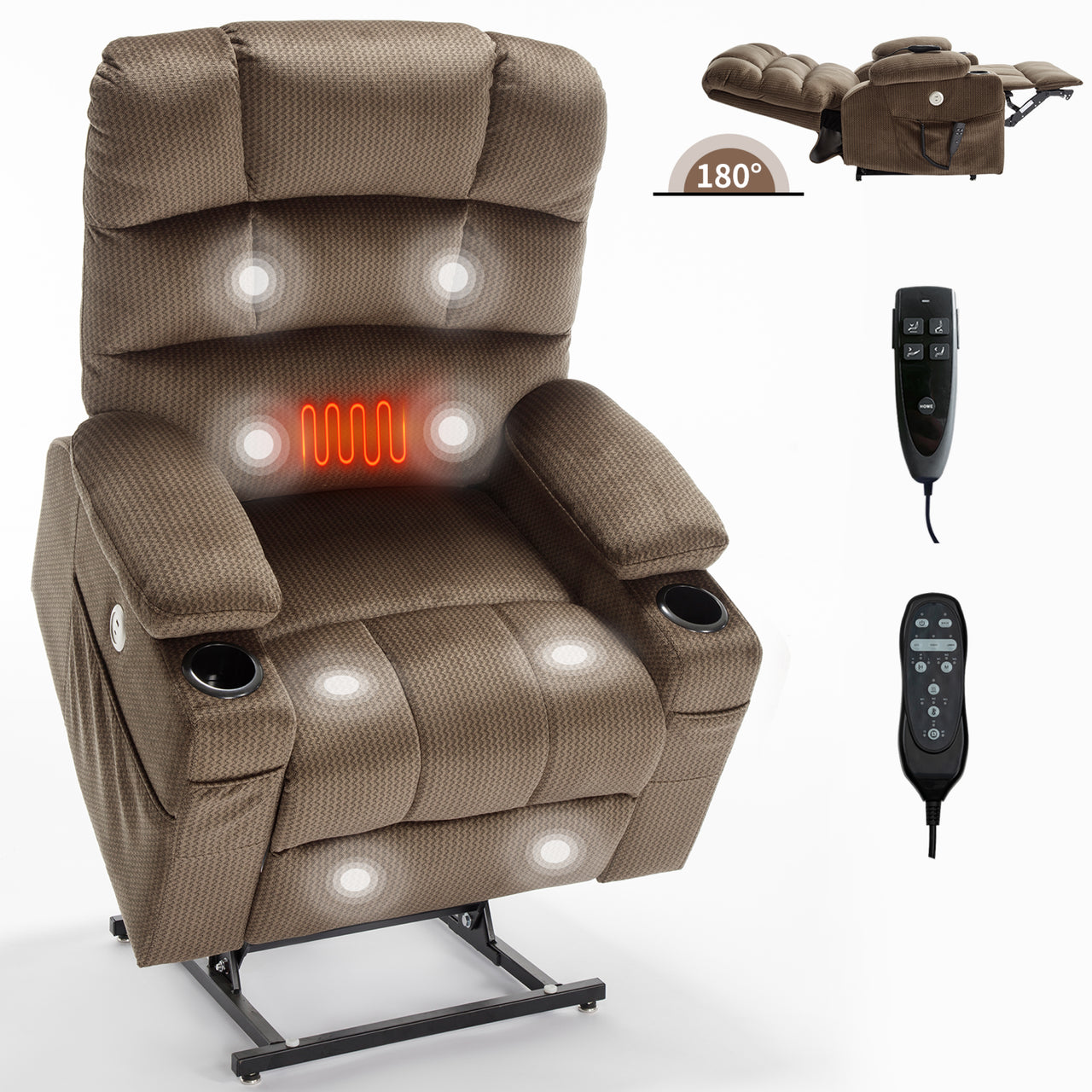 COZYLift 37" Recliner with Heat Massage - 6602 L