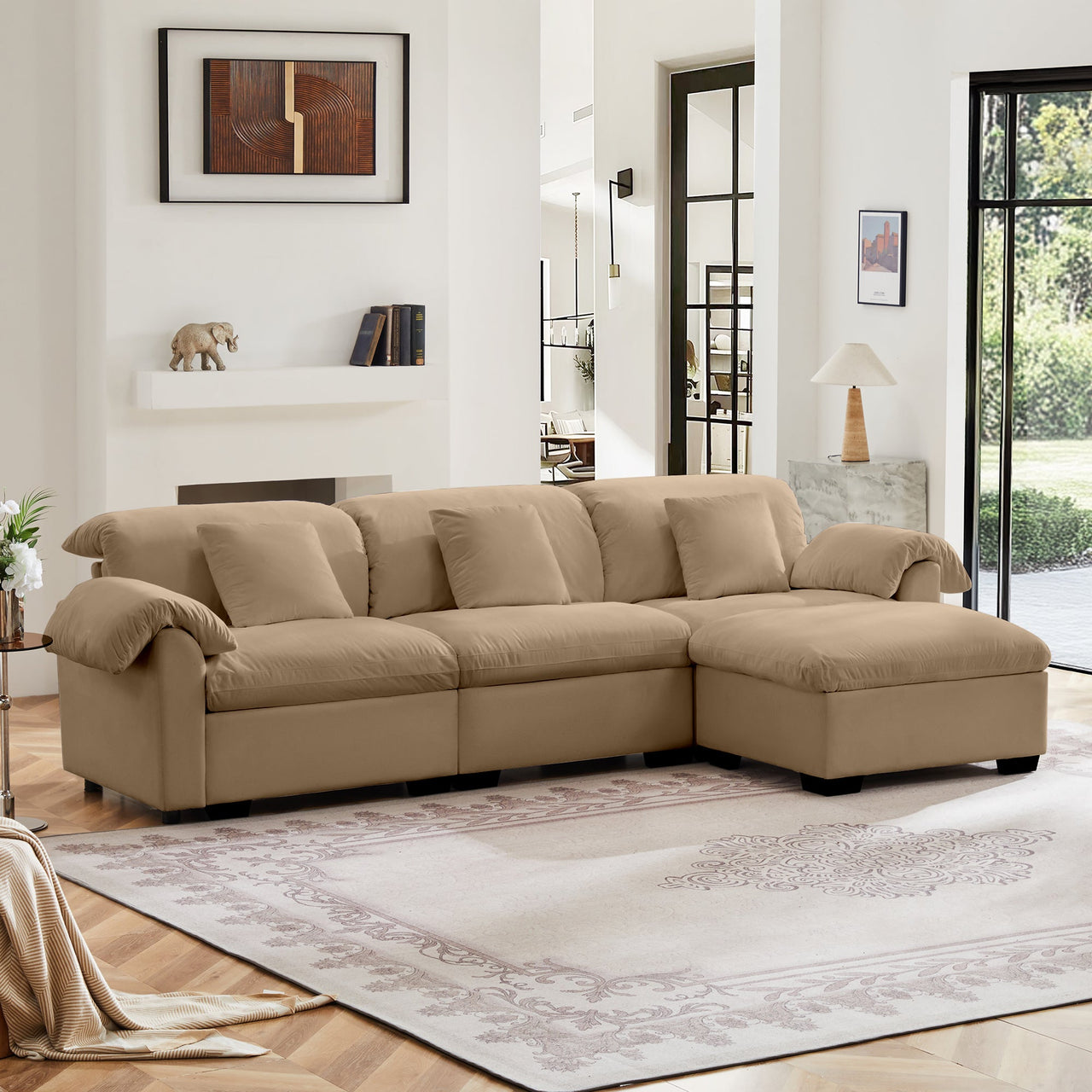 GIANNA 119" Oversize Sofa With 1 Ottoman - Clearance