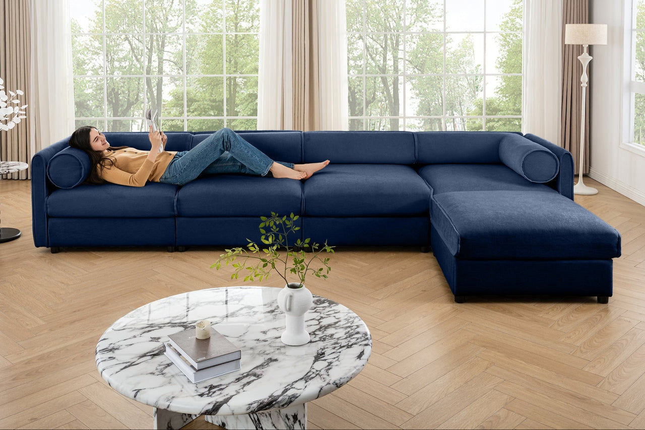LAUREL 143" Sofa With 1 Ottoman