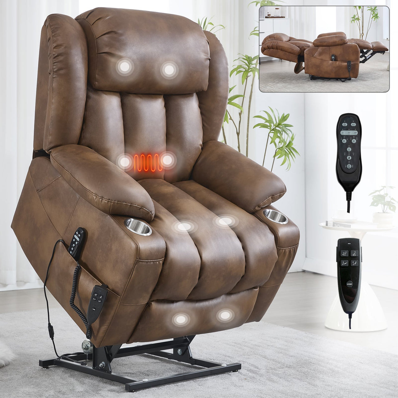 COZYLift 39" Recliner with Heat Massage - 7717