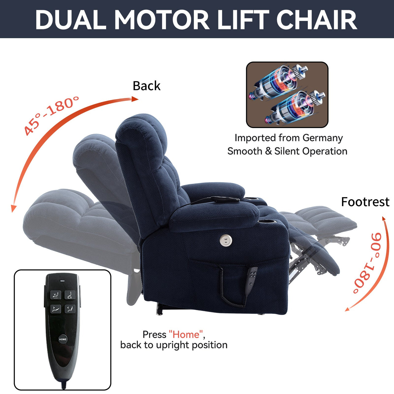 COZYLift 37" Recliner with Heat Massage - 8013