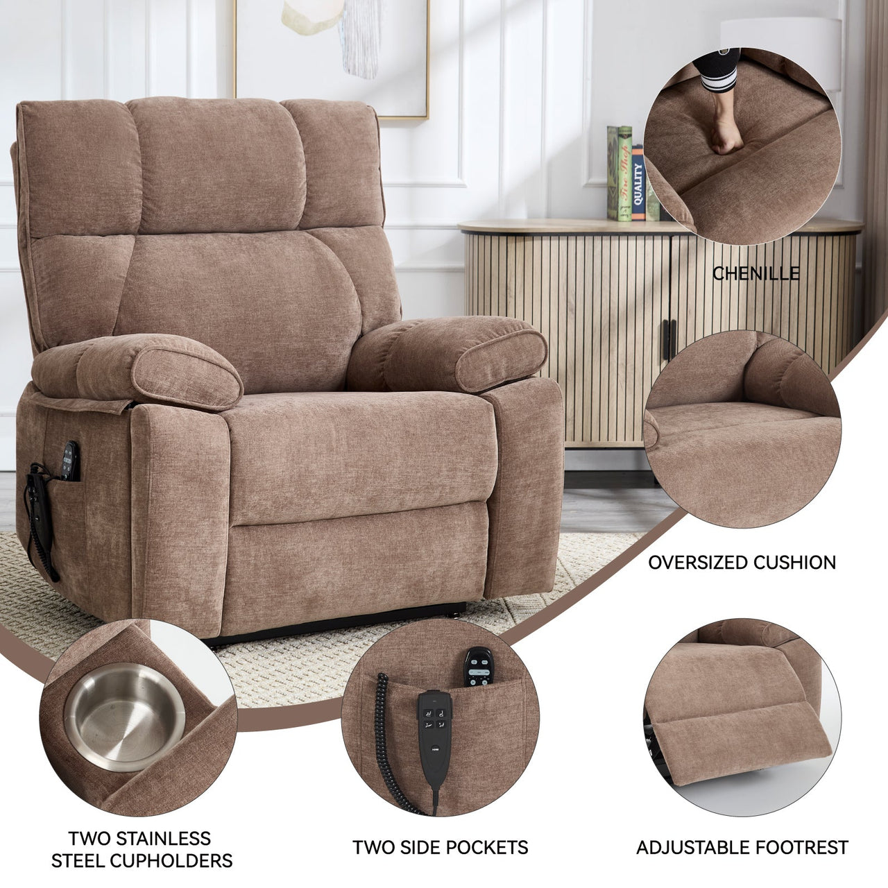 COZYLift 41" Recliner with Heat Massage - 0243