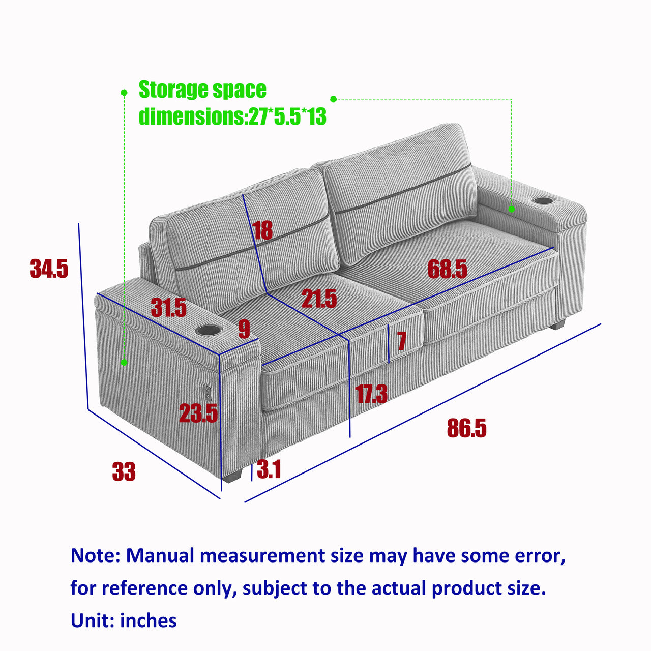 XAVIER 86" Loveseat