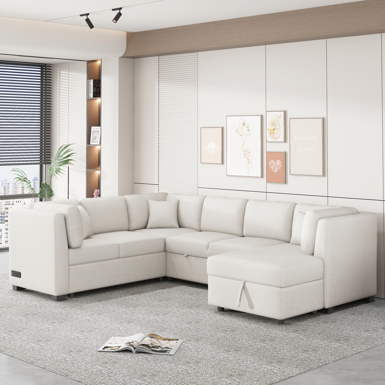 CAVOREX 109" Sectional Sofa