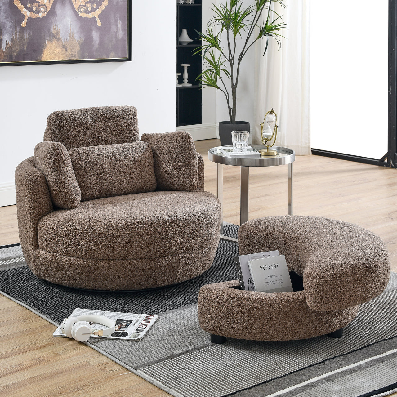 JANELLE Oversized Swivel Chair 39" Chair