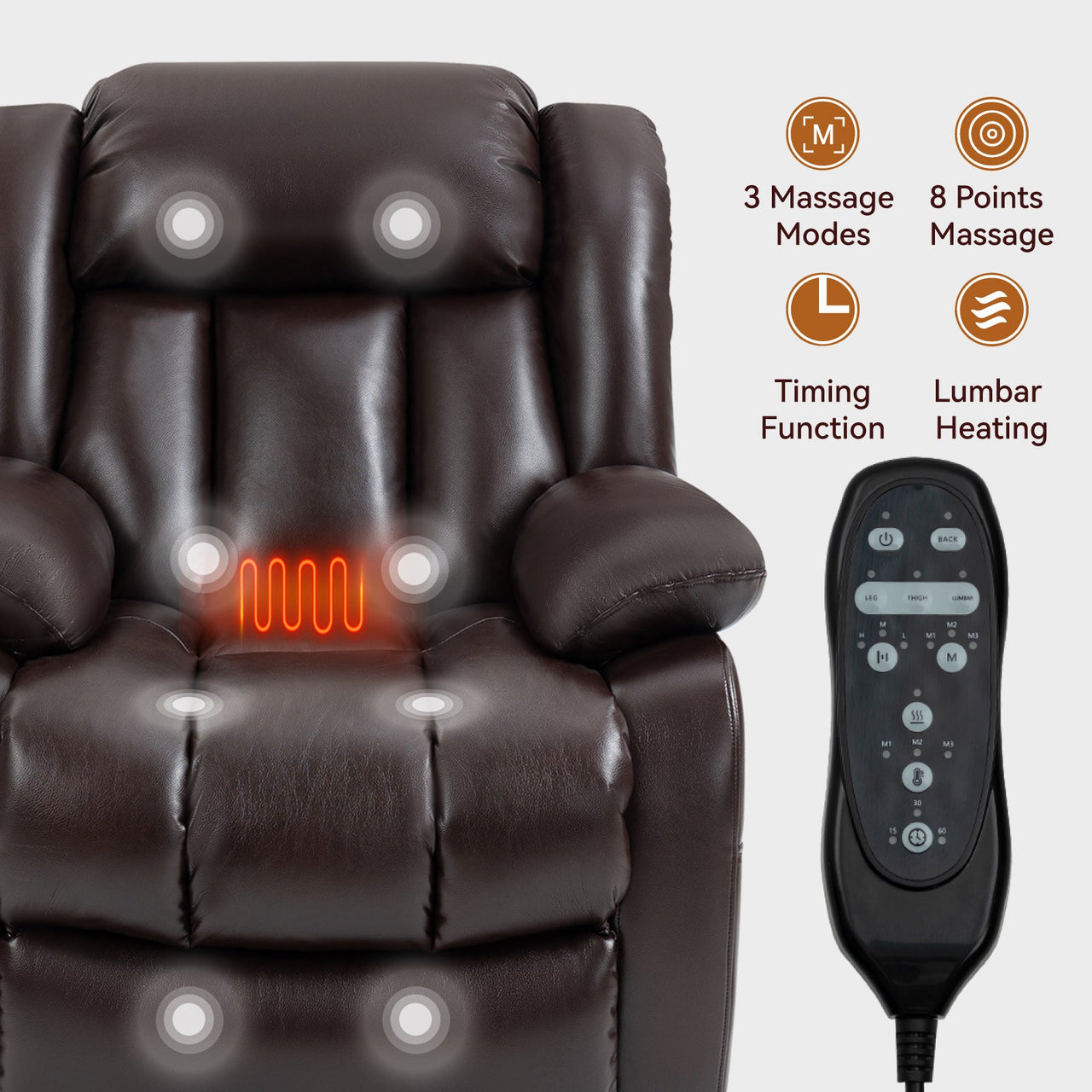 COZYLift 36" Recliner with Heat Massage - 5516