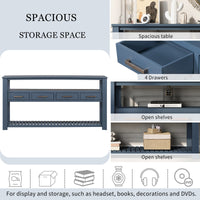 Thumbnail for U_STYLE Modern Console Table Sofa Table for Living Room with 4 Drawers and 2 Shelves