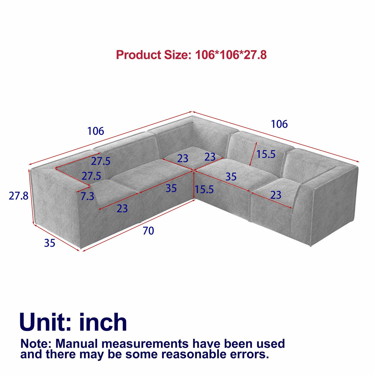 MARCEL 106" Sectional Sofa