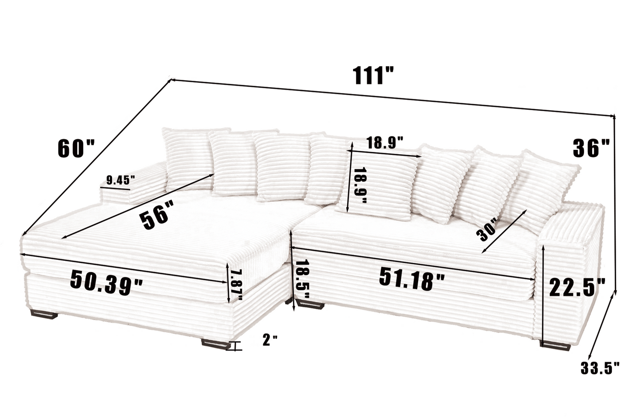 HESTIA 111" Sectional Sofa