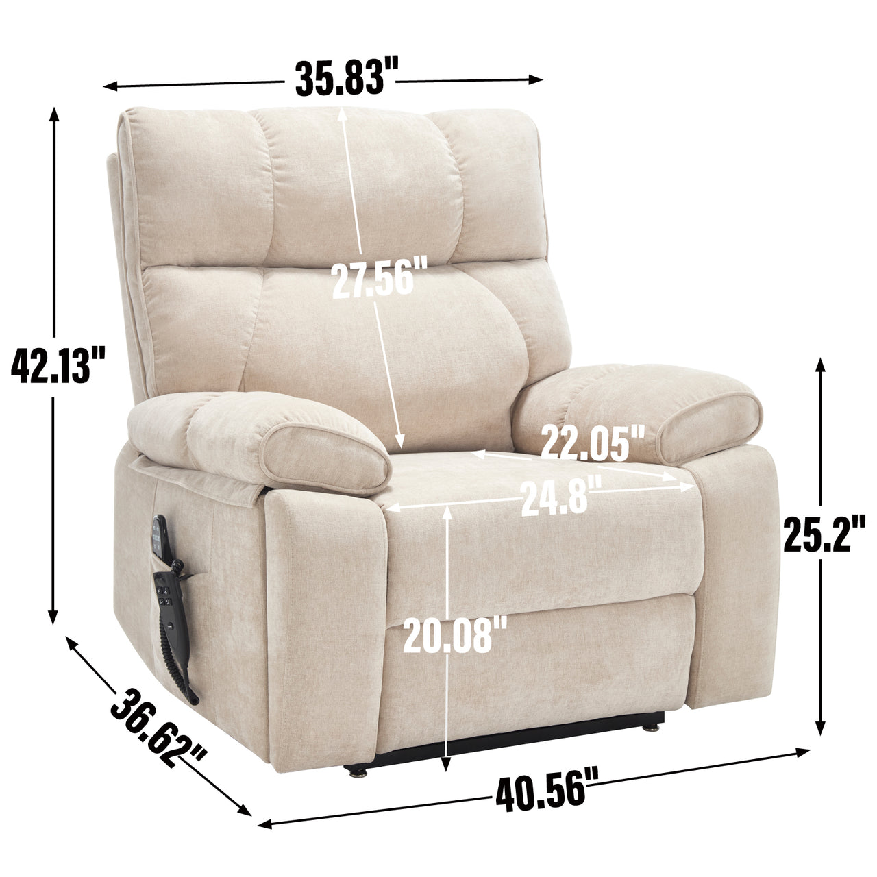 COZYLift 41" Recliner with Heat Massage - 0243