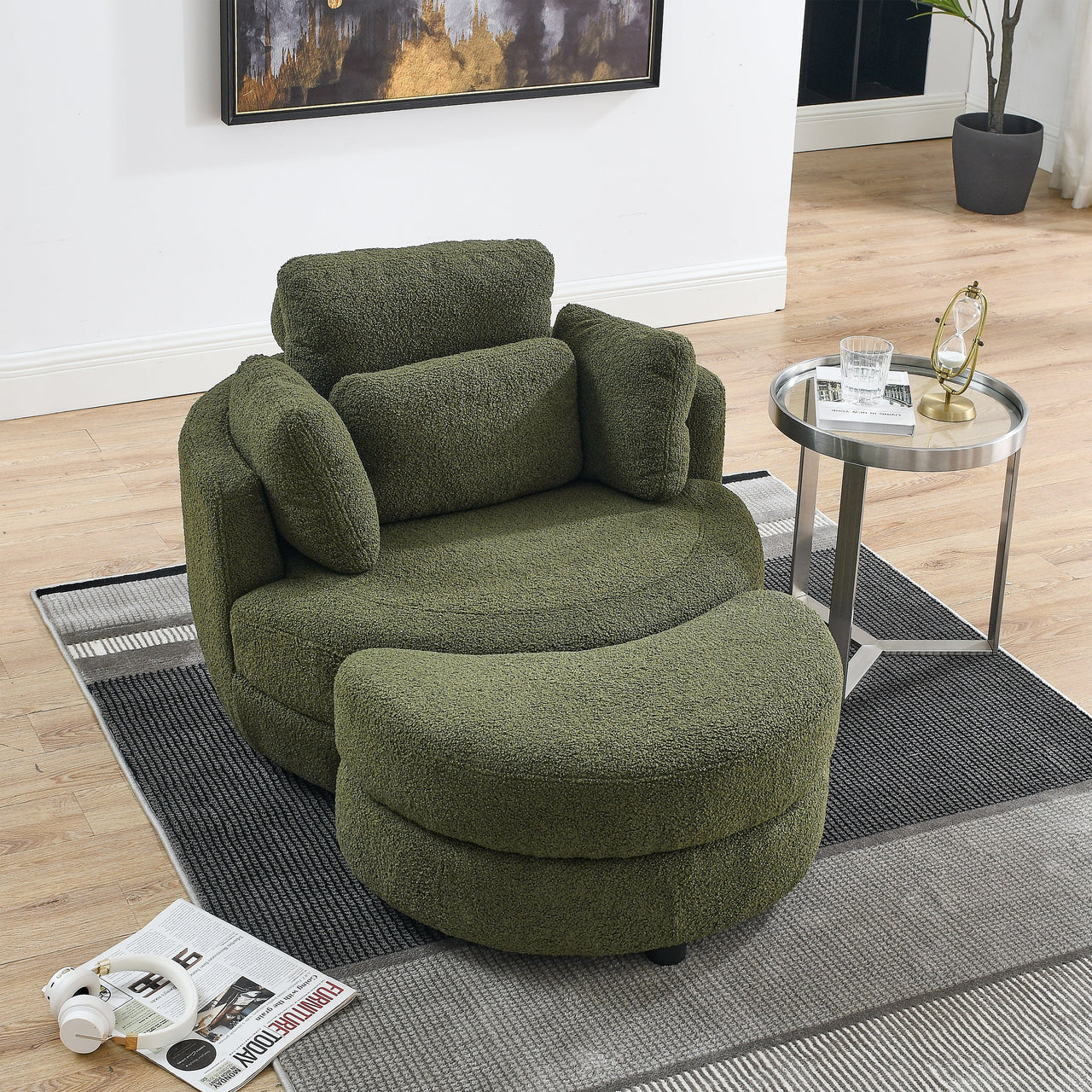 JANELLE Oversized Swivel Chair 39" Chair