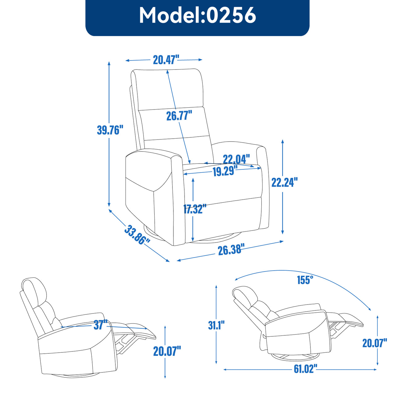 KYRVEZA 26" Recliner Chair