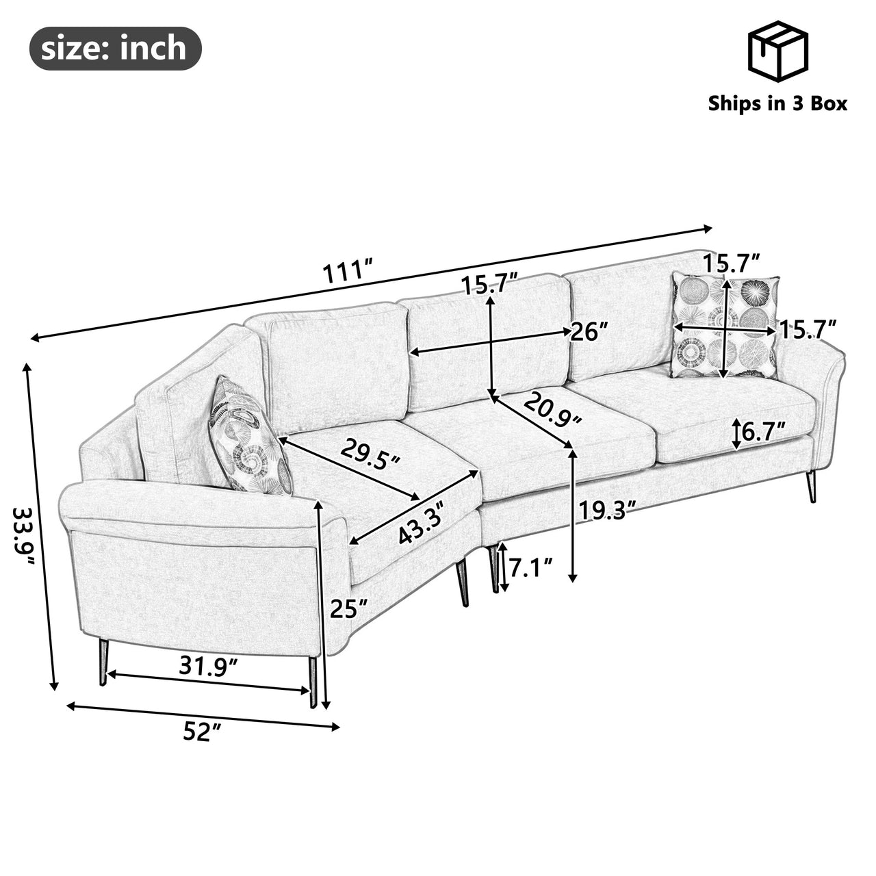 THEO 111" Sofa